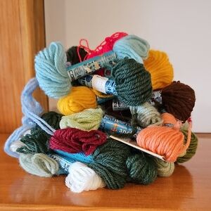 Vintage Tapestry Embroidery Wool Lot